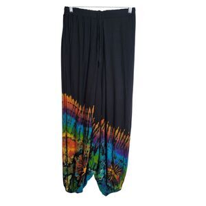 Katmandu Tie-Dye Balloon Leg Harem Pants Women's One Size S-L Rayon Hippie Boho